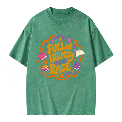 Pagewing Full Of Whimsy And Rage Unisex Washed T-shirt