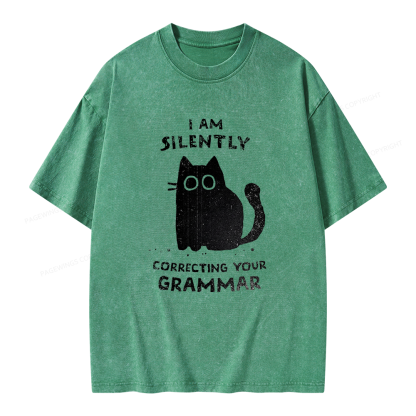 Pagewing Silently Correcting Your Grammar Unisex Washed T-shirt