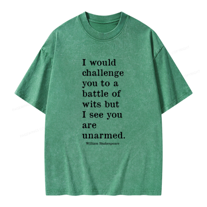 Pagewings Shakespeare Quote Unisex Washed T-shirt