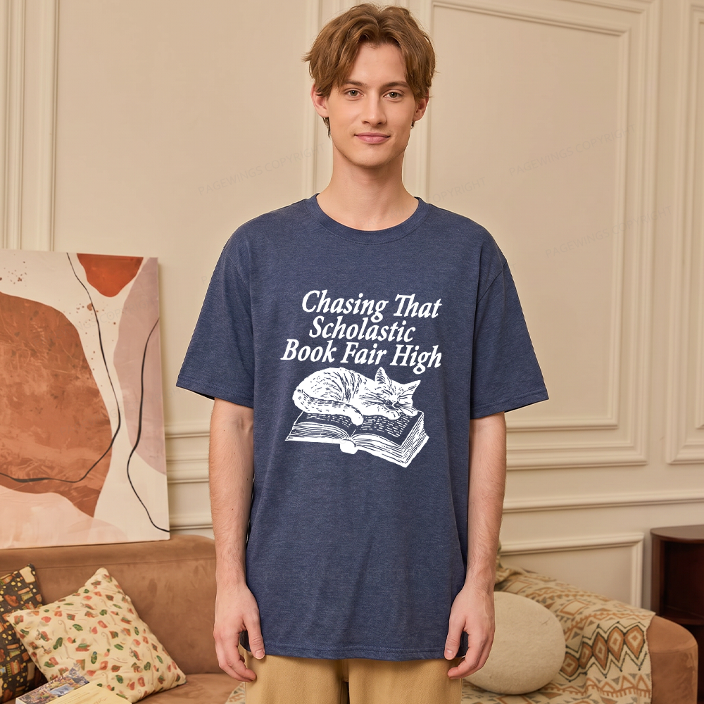 Pagewings Soft Chasing that Scholastic Book Fair High Unisex Heather T-Shirt