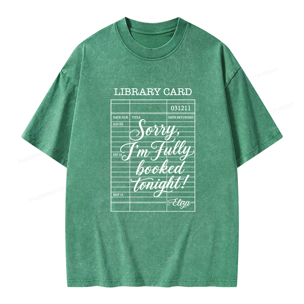 Pagewing Library Card Kindle Unisex Washed T-shirt