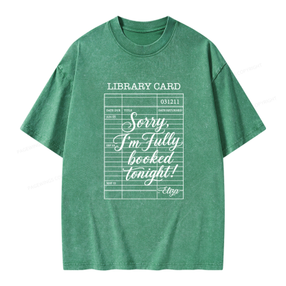 Pagewing Library Card Kindle Unisex Washed T-shirt