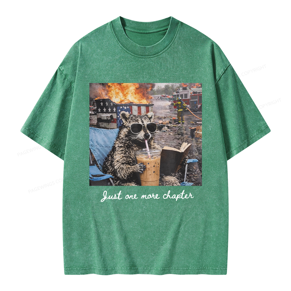 Pagewings Just One More Chapter Unisex Washed T-shirt