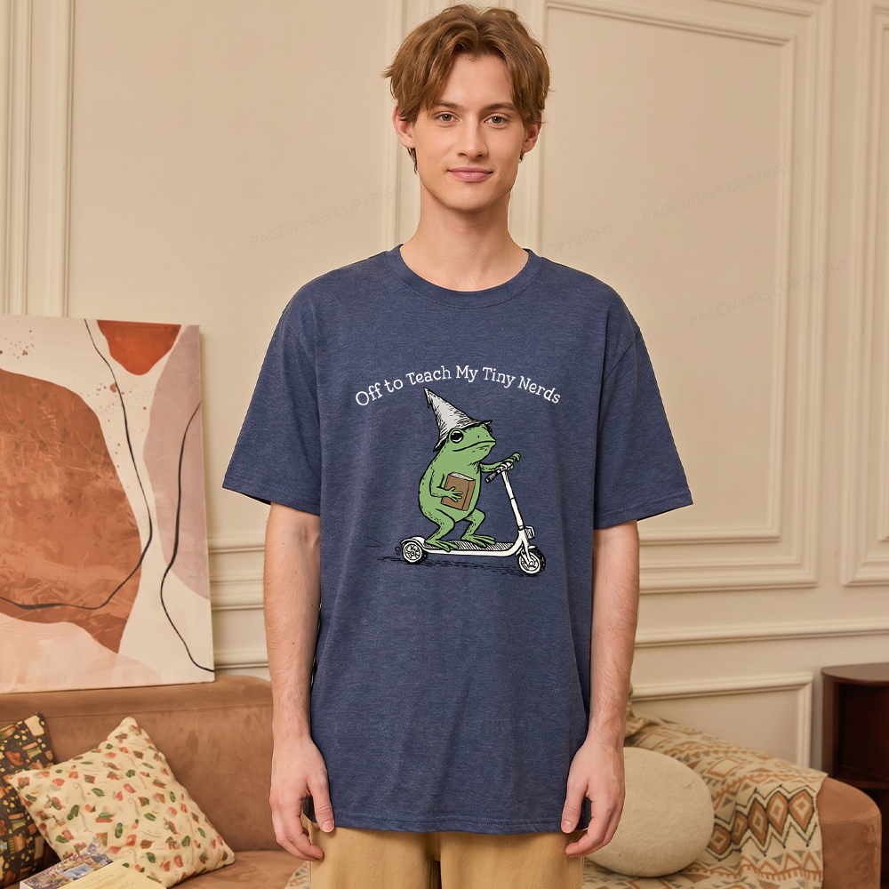 Pagewings Soft Off To Teach My Tiny Nerds Unisex Heather T-Shirt