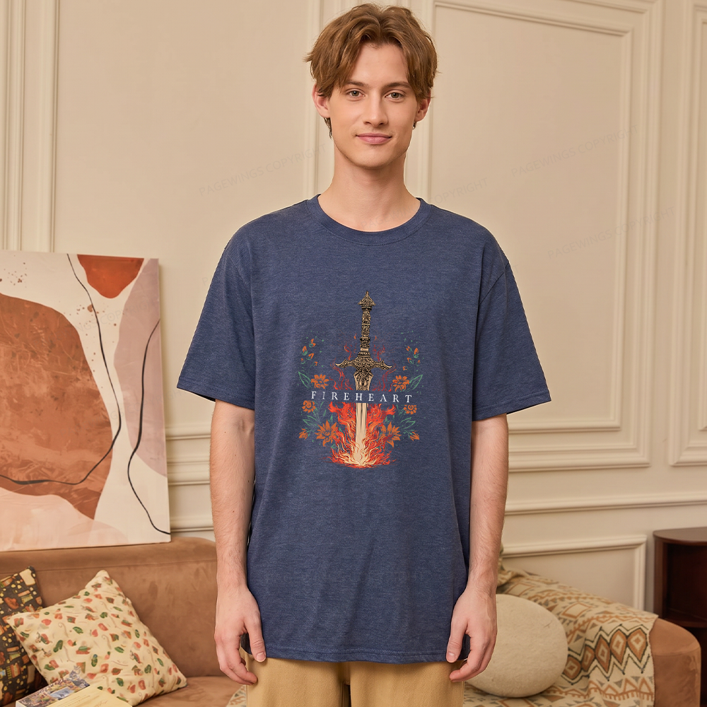 Pagewings Soft Fireheart Unisex Heather T-Shirt