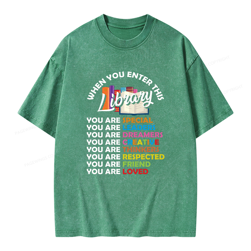 Pagewing When You Enter This Library Unisex Washed T-shirt
