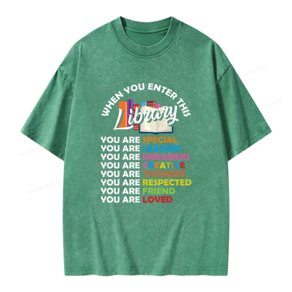 Pagewing When You Enter This Library Unisex Washed T-shirt