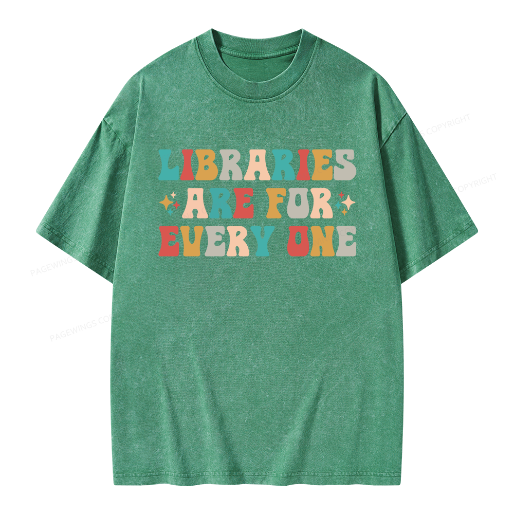 Pagewing Libraries Are For Everyone Unisex Washed T-shirt