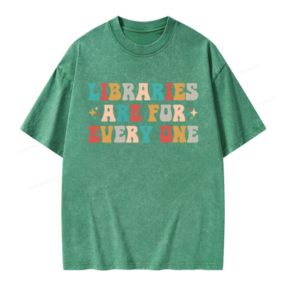 Pagewing Libraries Are For Everyone Unisex Washed T-shirt