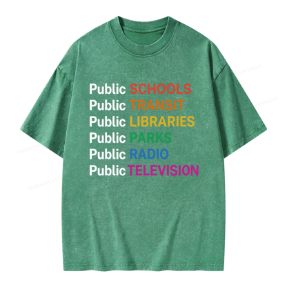 Pagewing Public Services Unisex Washed T-shirt