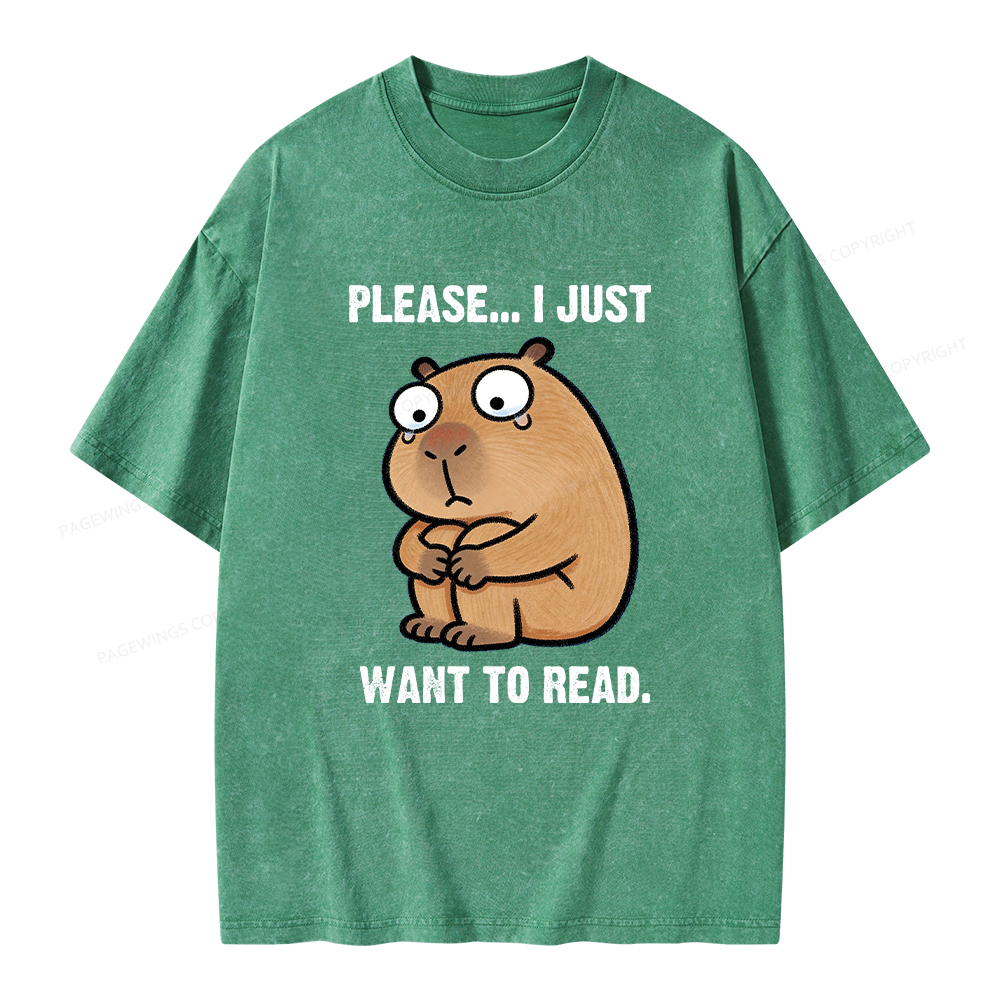 Pagewings I Just Want To Read Unisex Washed T-shirt