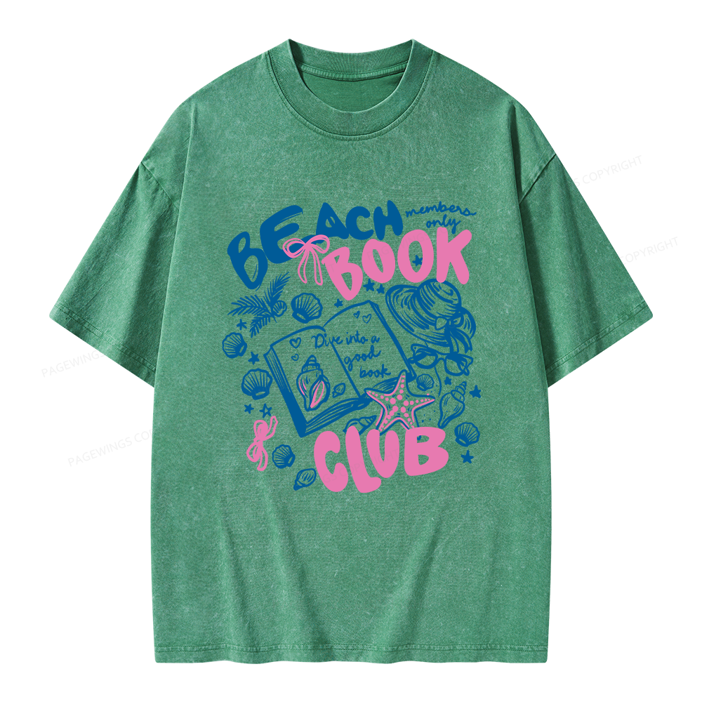 Pagewings Beach Book Club Unisex Washed T-shirt
