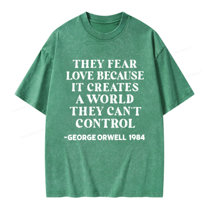 Pagewings Dystopia Quote Unisex Washed T-shirt