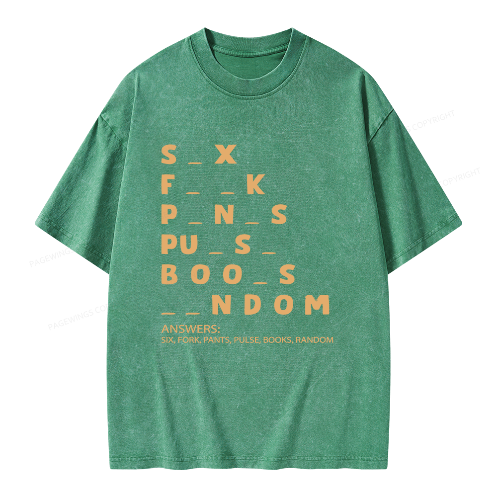 Pagewing Funny Adult Dirty Unisex Washed T-shirt