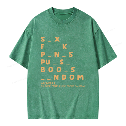 Pagewing Funny Adult Dirty Unisex Washed T-shirt