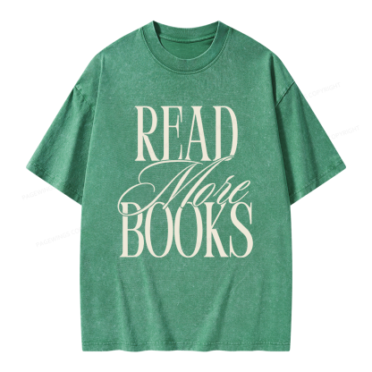 Pagewing Read More Books Unisex Washed T-shirt
