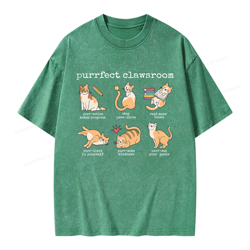 Pagewing Cat Lover Unisex Washed T-shirt