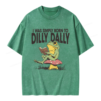 Pagewing Born to Dilly Dally Unisex Washed T-shirt