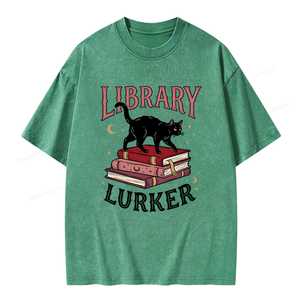 Pagewings Library Lurker Unisex Washed T-shirt