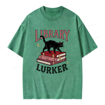 Pagewings Library Lurker Unisex Washed T-shirt