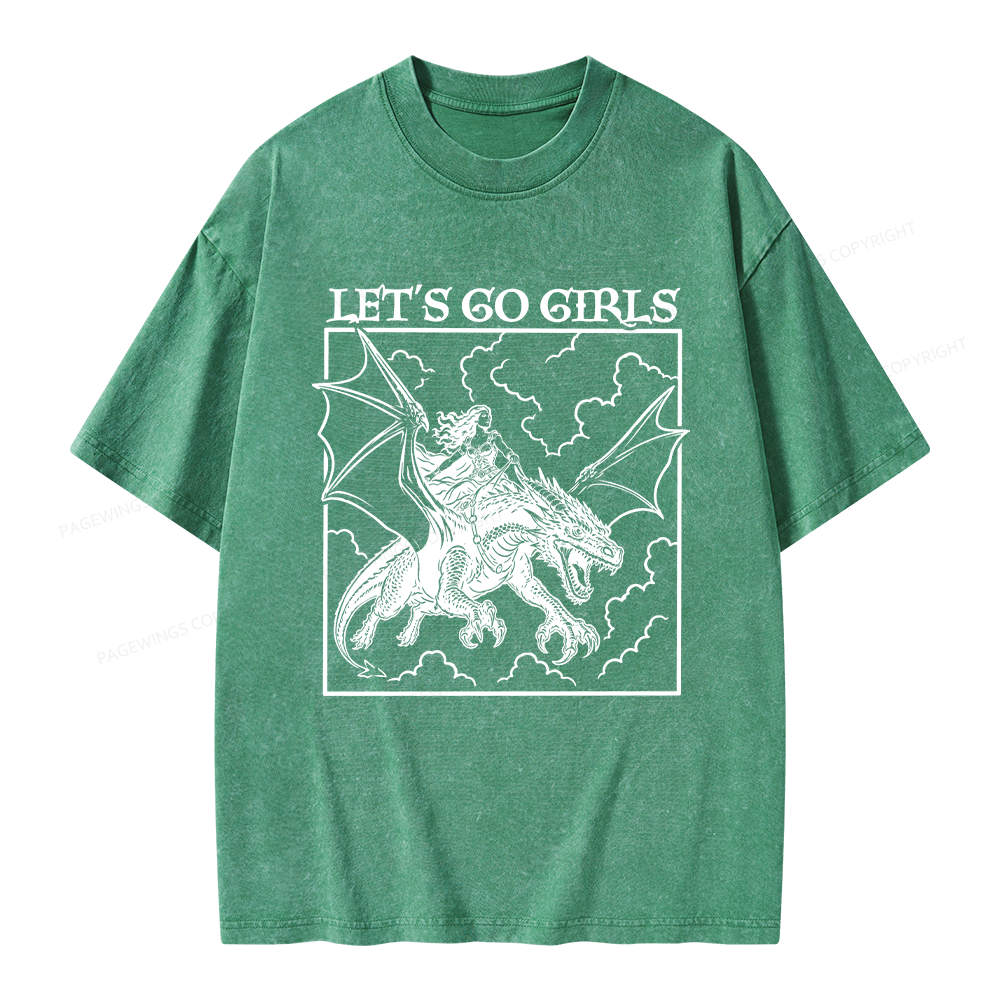 Pagewing Let's Go Girls Unisex Washed T-shirt