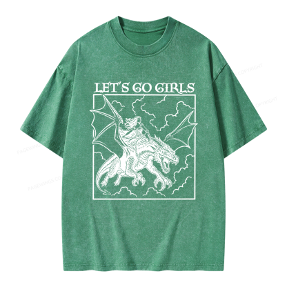 Pagewing Let's Go Girls Unisex Washed T-shirt