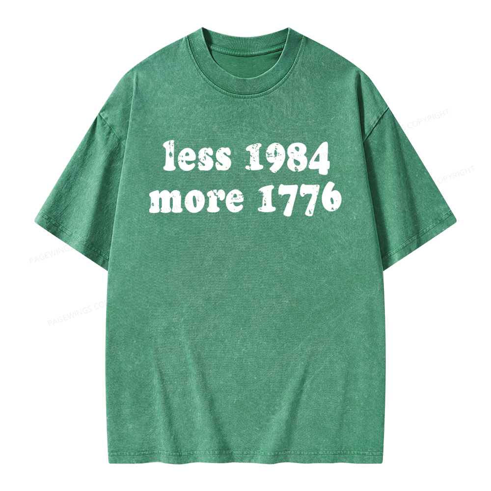 Pagewing Less 1984 More 1776 Bookish Unisex Washed T-shirt