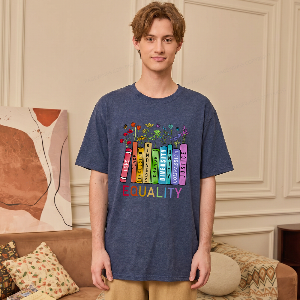 Pagewings Soft Equal Rights 11434 Bookish Unisex Heather T-Shirt