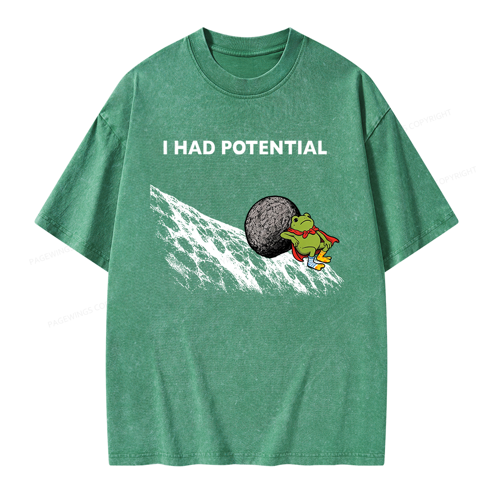 Pagewing I Had Potential Unisex Washed T-shirt
