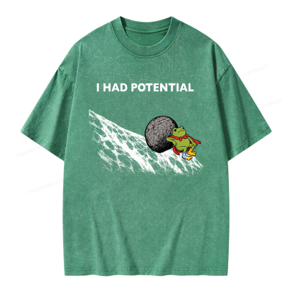 Pagewing I Had Potential Unisex Washed T-shirt
