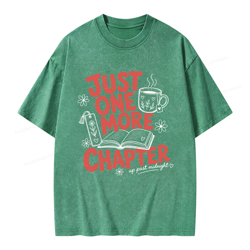 Pagewing Just One More Chapter Unisex Washed T-shirt