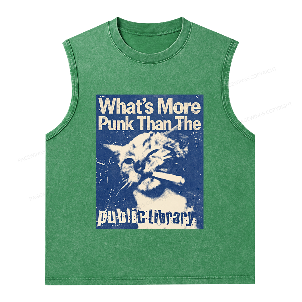 Pagewings More Punk Than The Public Library15772 Bookish Unisex Washed Tank Top