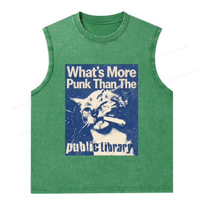 Pagewings More Punk Than The Public Library15772 Bookish Unisex Washed Tank Top