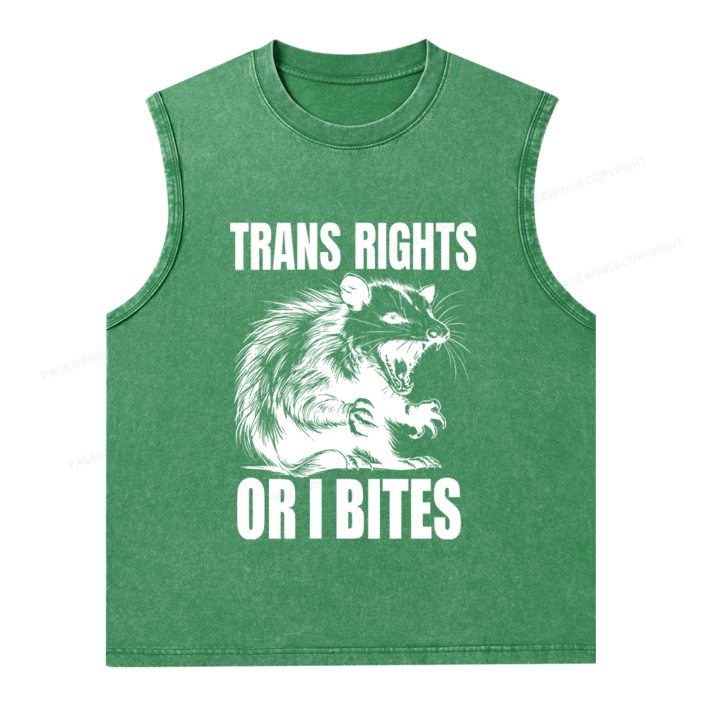Pagewings Trans Rights15860 Bookish Unisex Washed Tank Top