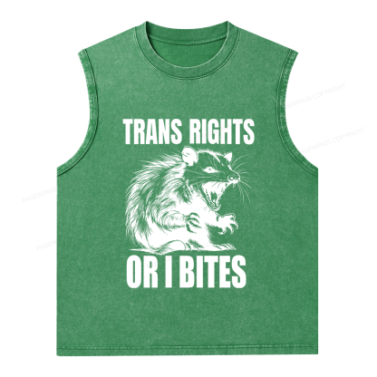 Pagewings Trans Rights15860 Bookish Unisex Washed Tank Top