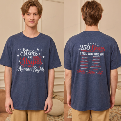 Pagewings Soft Stars and Stripes And Human Rights 15940 Bookish Unisex Heather T-Shirt