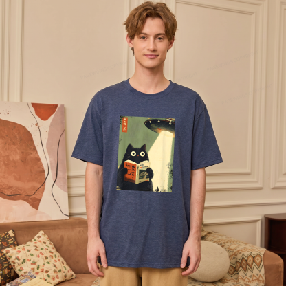 Pagewings Soft Cat Book Lovers 15182 Bookish Unisex Heather T-Shirt