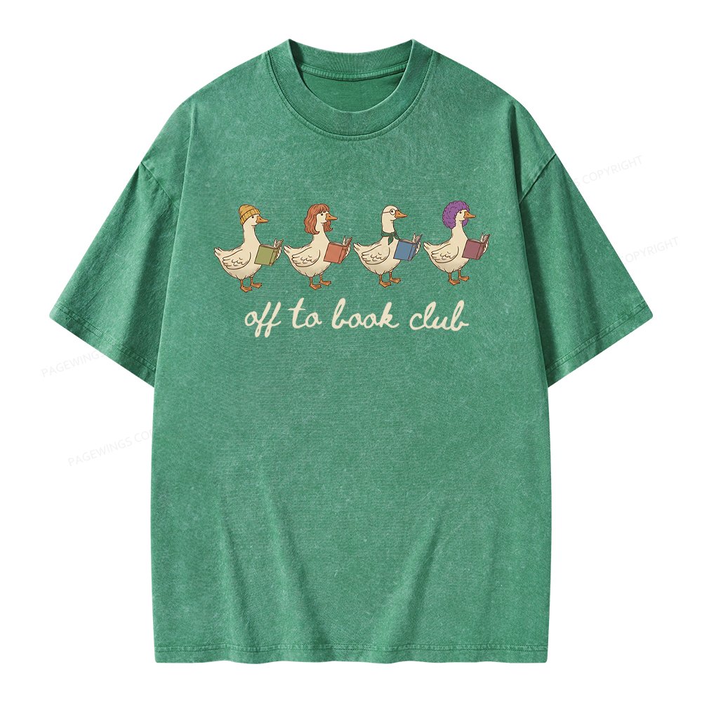 Pagewing Off To Book Club Unisex Washed T-shirt
