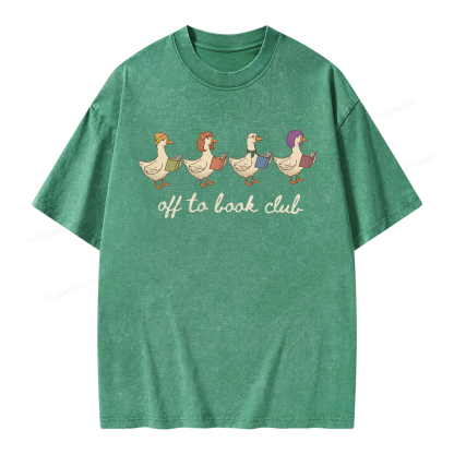 Pagewing Off To Book Club Unisex Washed T-shirt