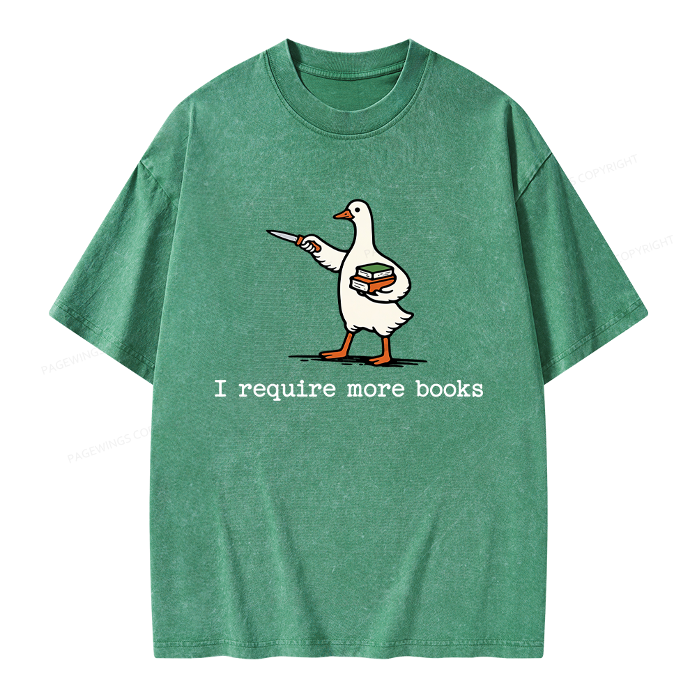 Pagewing Silly Goose Book Lover Unisex Washed T-shirt