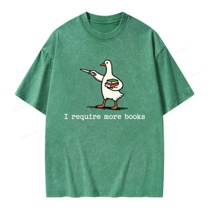 Pagewing Silly Goose Book Lover Unisex Washed T-shirt