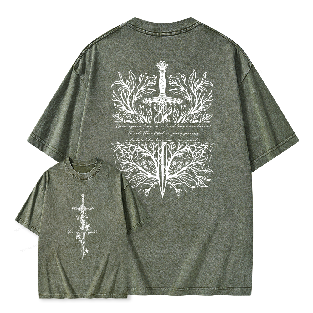 Pagewing Reading Fantasy Bookish Unisex Washed T-shirt
