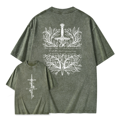 Pagewing Reading Fantasy Bookish Unisex Washed T-shirt