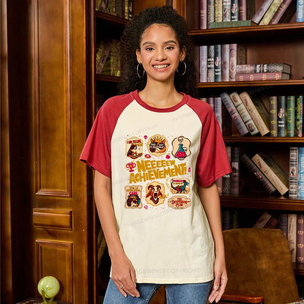 Pagewings Sci Fi Book Lover 14489 Bookish Raglan T-shirt