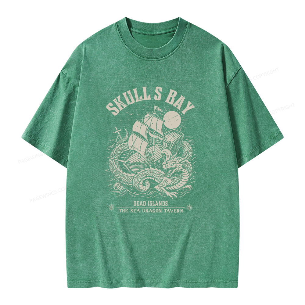 Pagewing Reading Fantasy Bookish Unisex Washed T-shirt