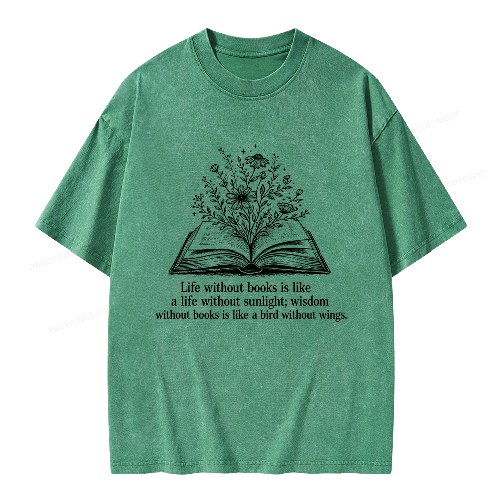 Pagewing Reading Quote Unisex Washed T-shirt