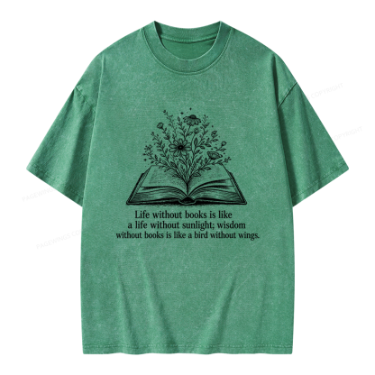 Pagewing Reading Quote Unisex Washed T-shirt