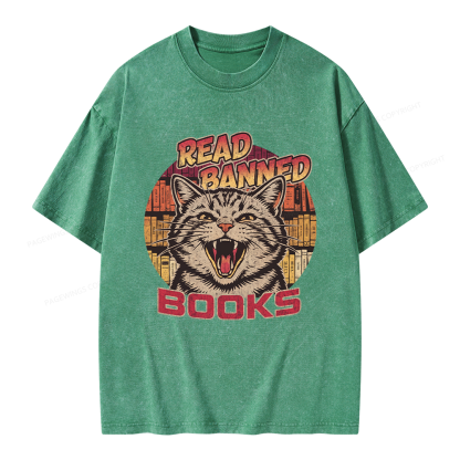 Pagewing Read Banned Books Unisex Washed T-shirt
