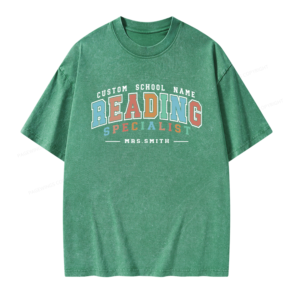 Pagewing Personalized Reading Unisex Washed T-shirt