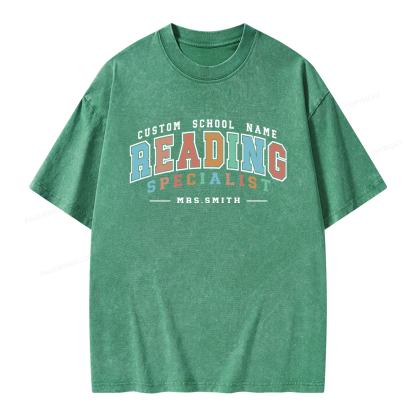 Pagewing Personalized Reading Unisex Washed T-shirt